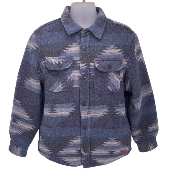 Jachs New York Indigo Aztec Wool Blend Shirt JacketMens Size M
